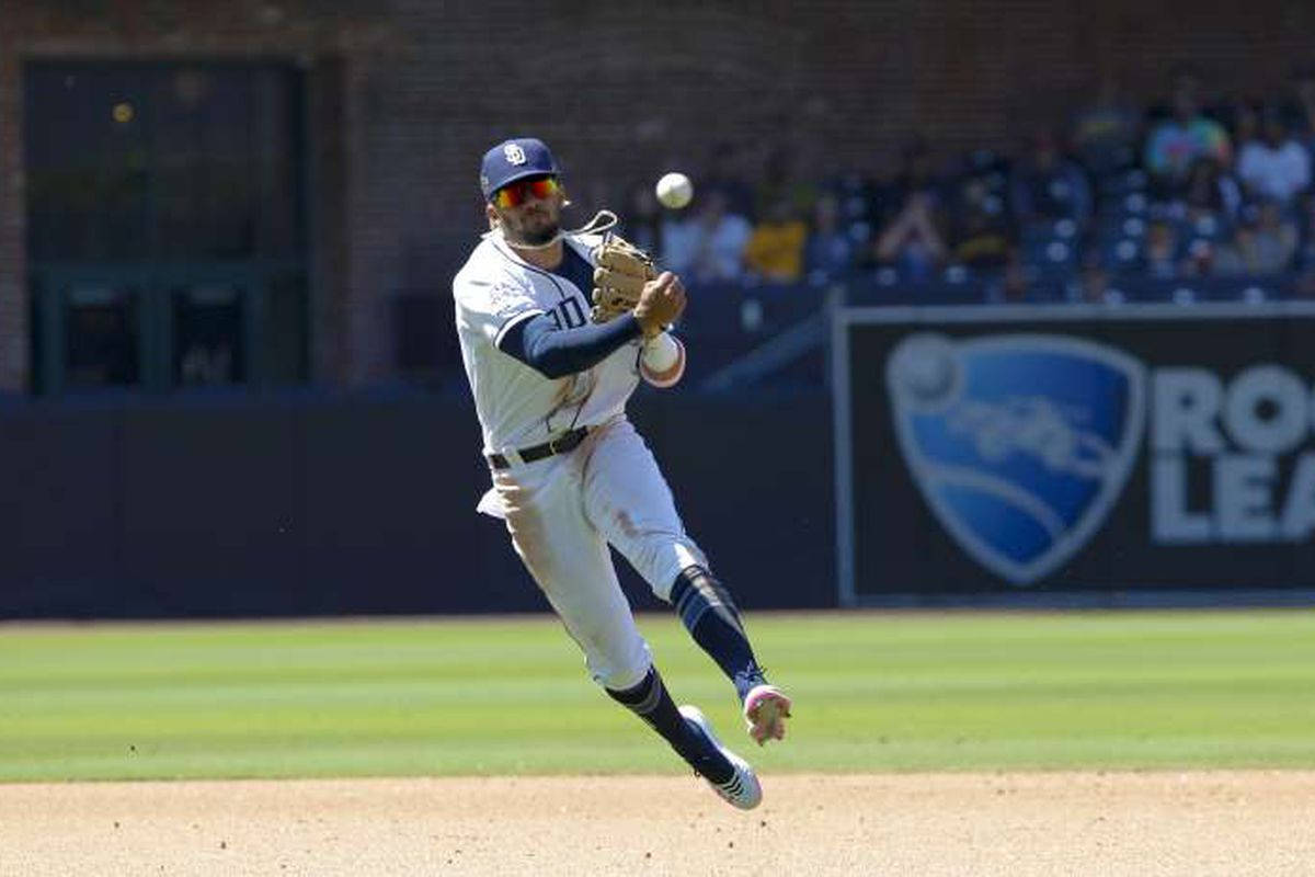 Fernando Tatis Jr Side Jump Wallpaper