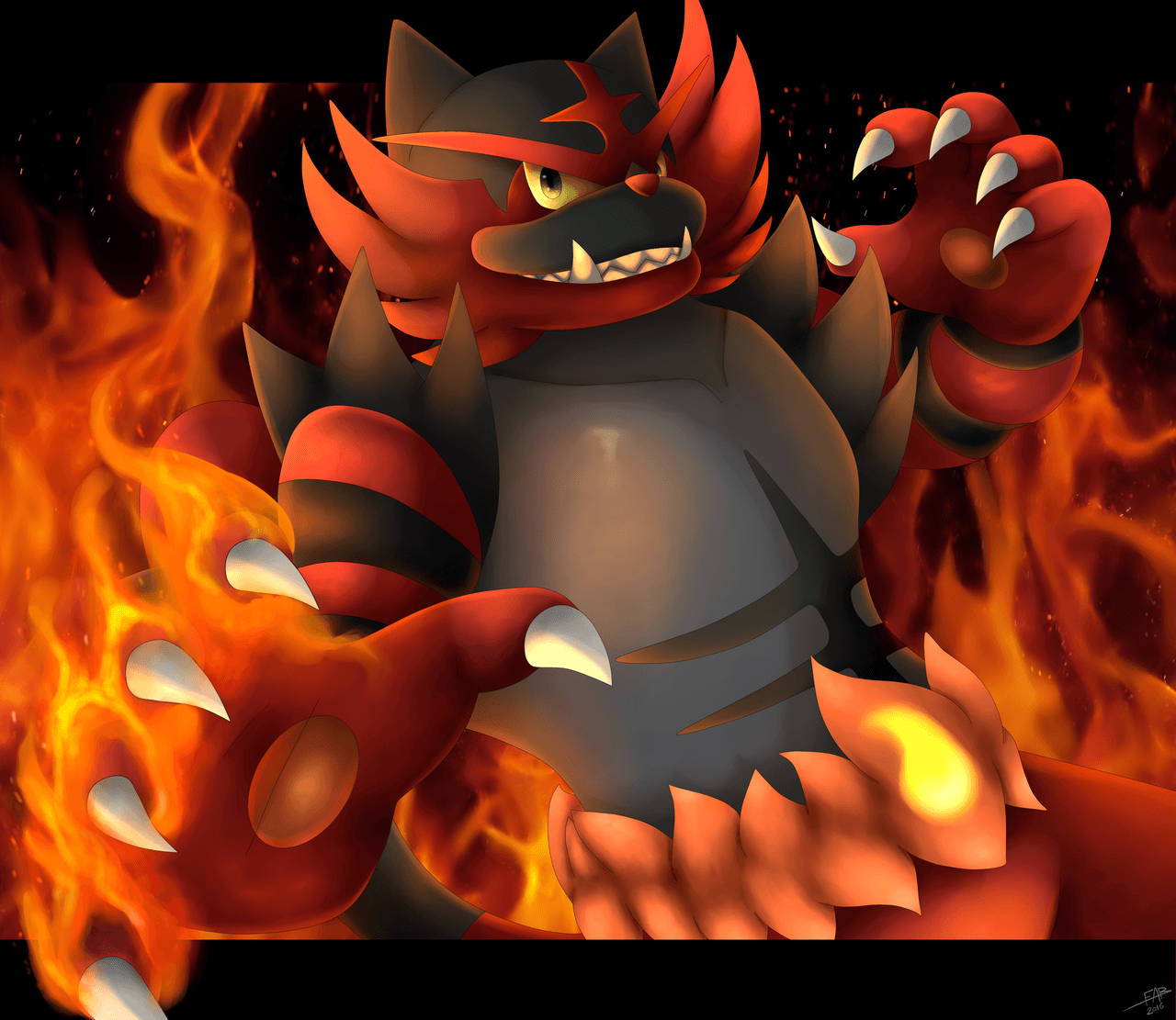 Fiery Incineroar Wallpaper