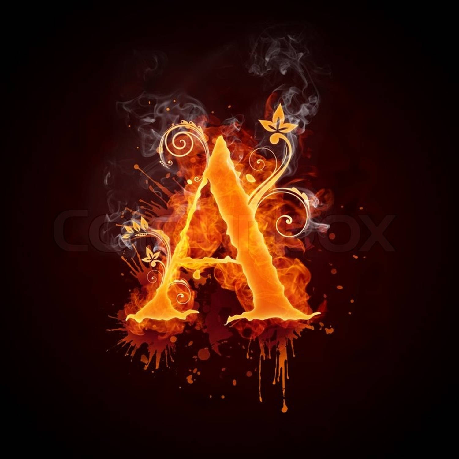 Fire And Smoke Capital Alphabet Letter A Wallpaper