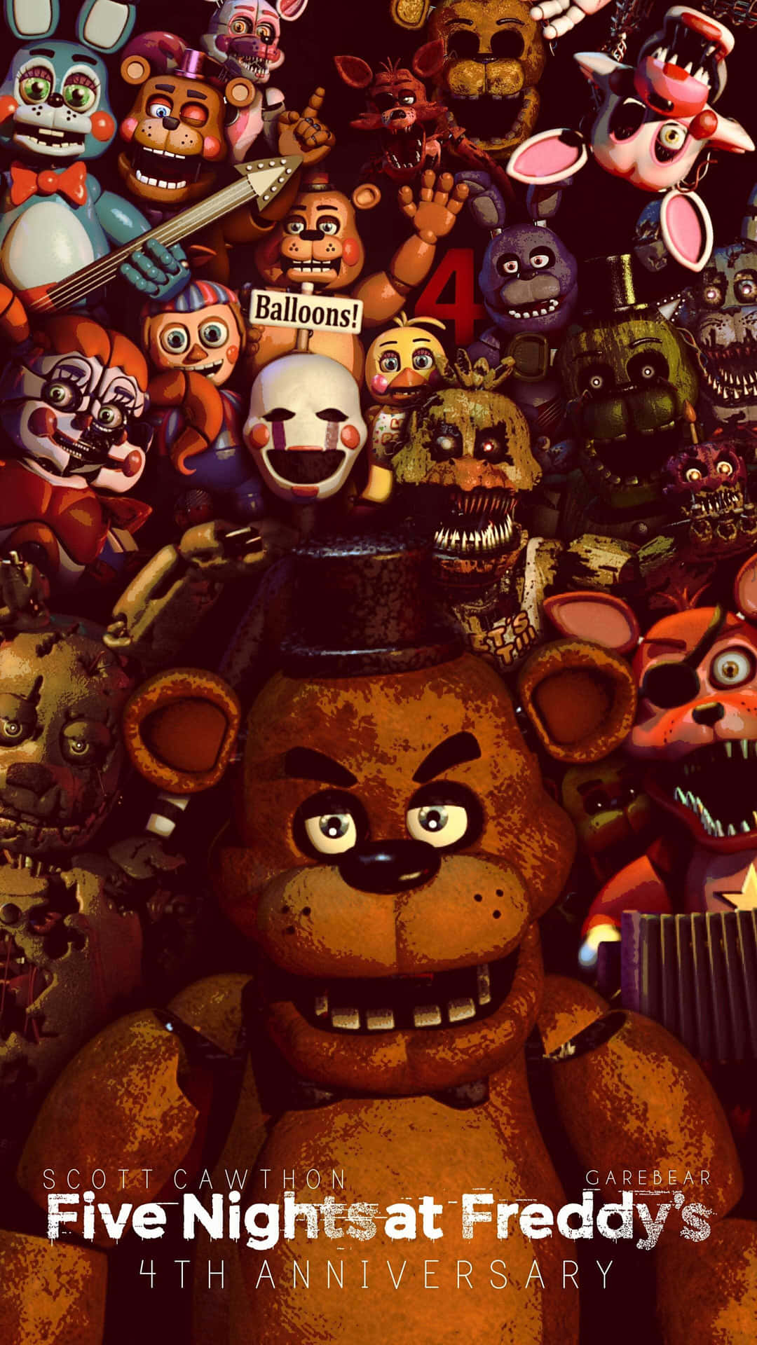 Five Nights At Freddy's 5th Anniversary Poster Wallpaper
