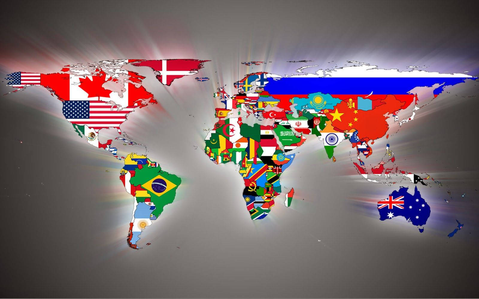 Flags Of The World Illuminating A World Map Wallpaper