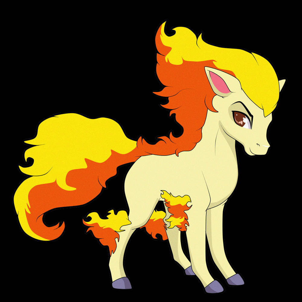 Flaming Ponyta Pokémon In White Wallpaper