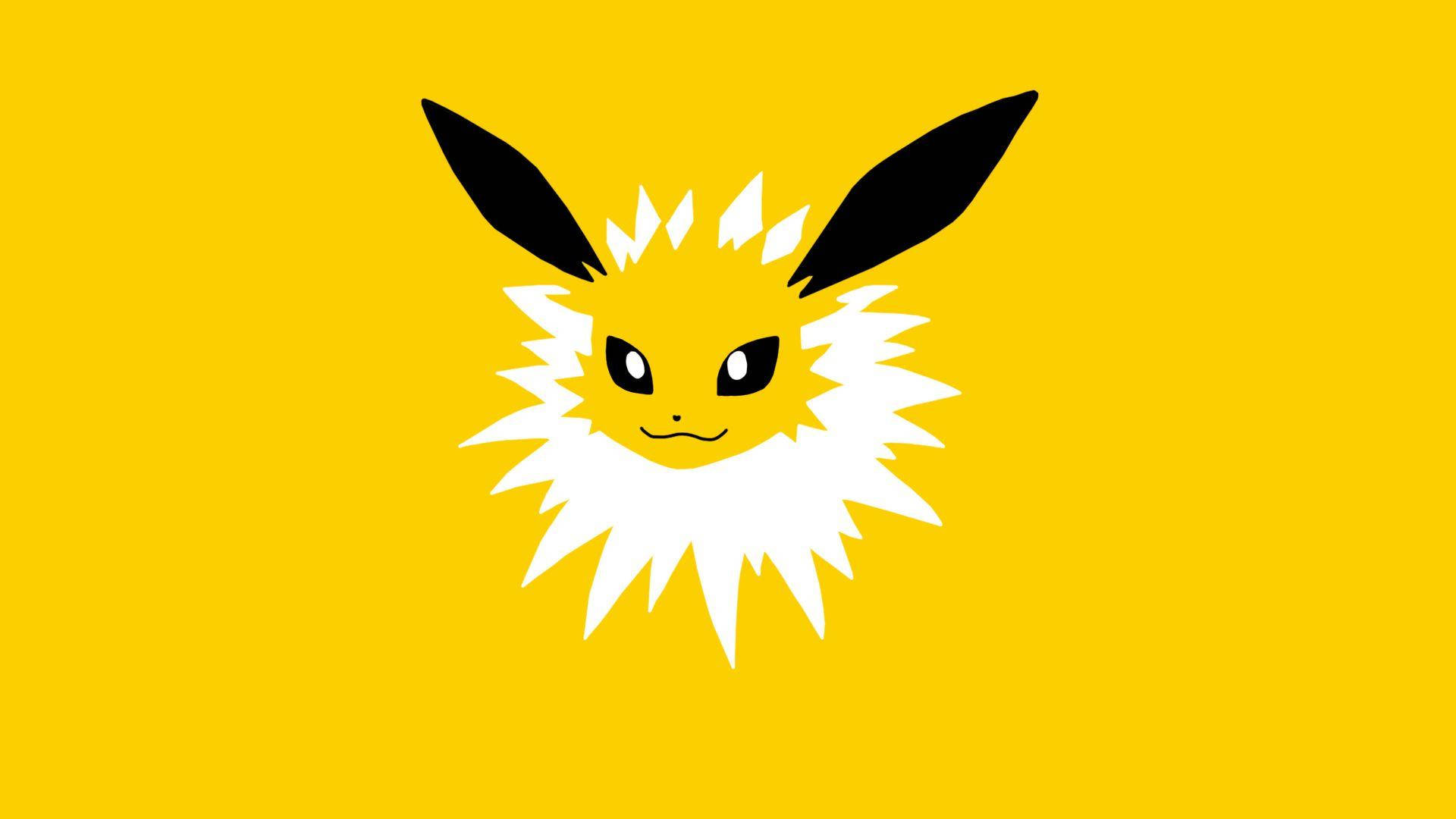 Flareon On Yellow Background Wallpaper