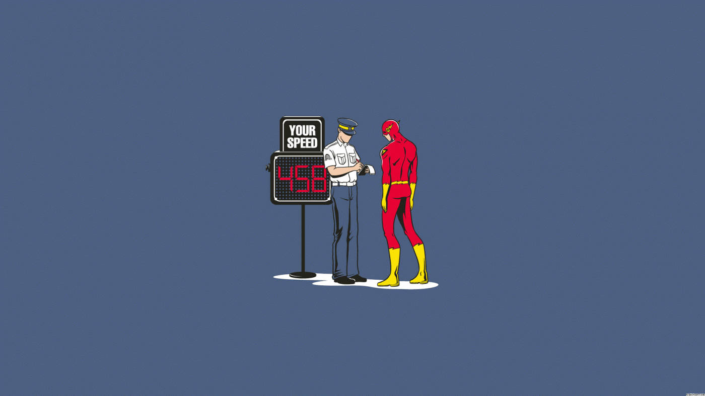 Flash With Speeding Ticket Illustration Art Wallpaper