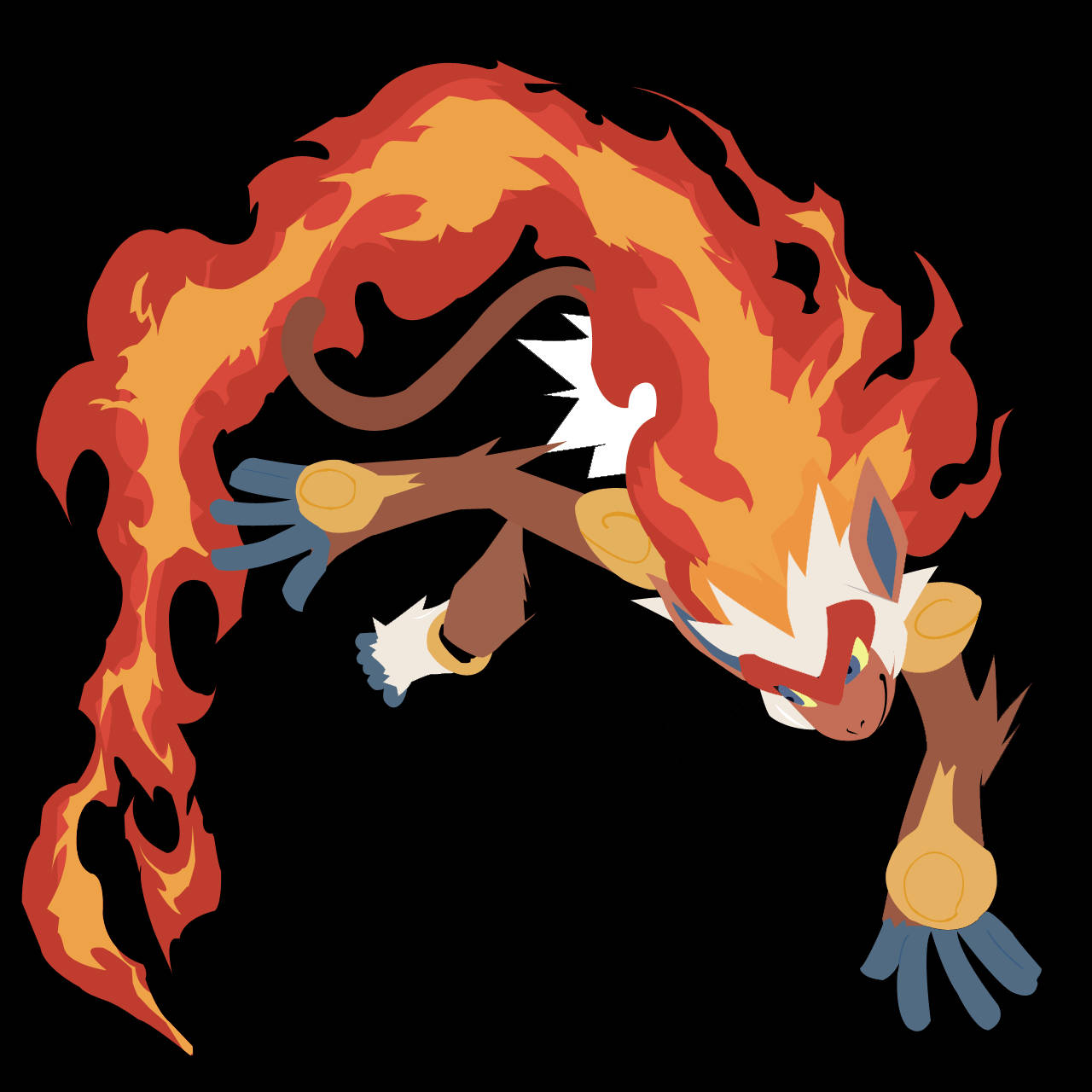 Flat Design Infernape Wallpaper