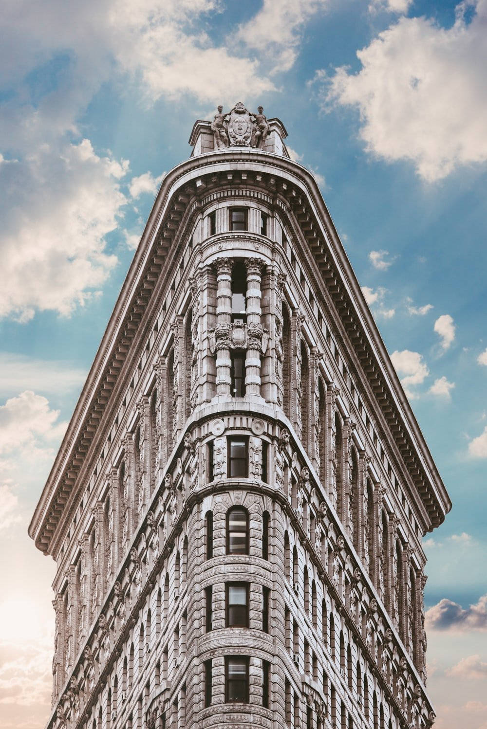 Flatiron Building Cloudy Blue Sky Wallpaper