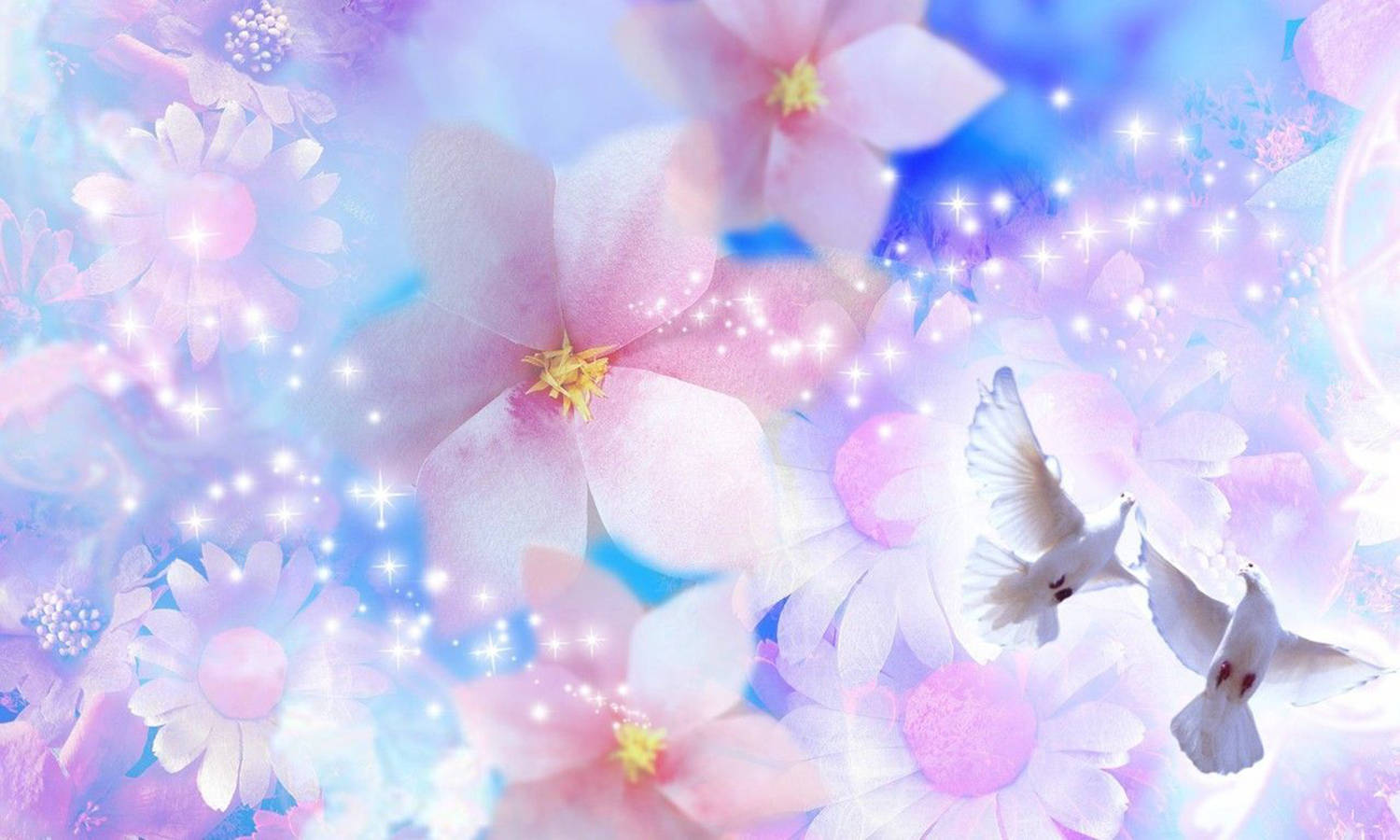 Floral Fantasy Cute Pastel Colors Wallpaper