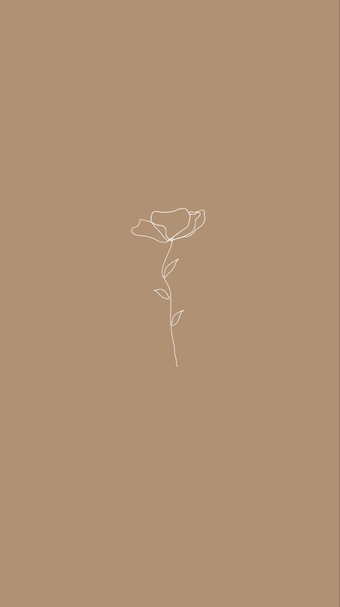 Flower Beige Aesthetic Phone Wallpaper