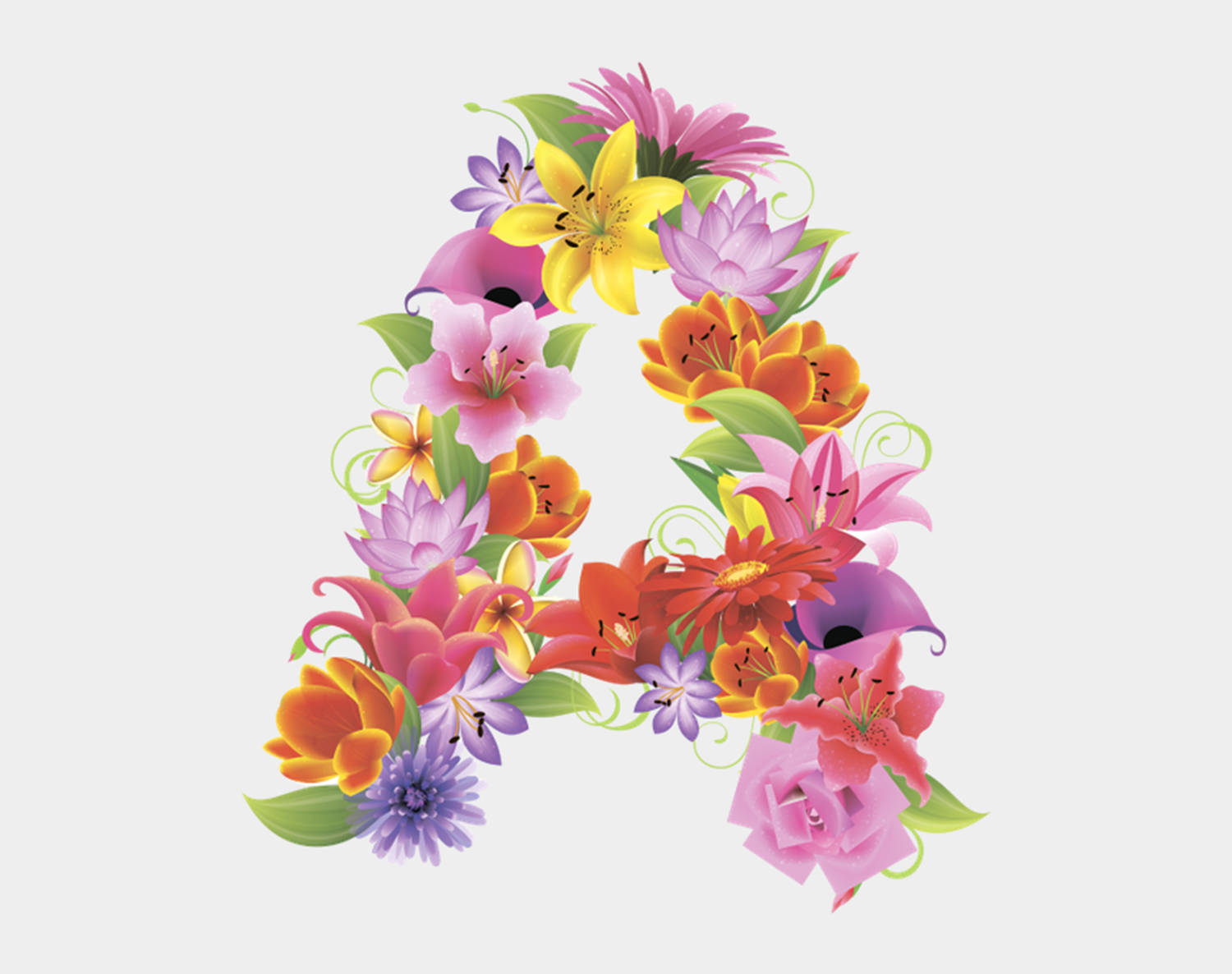 Flower Shaped Capital Alphabet Letter A Wallpaper