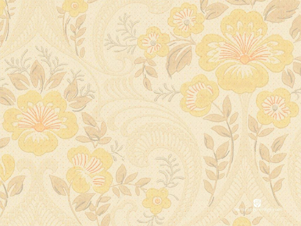 Flowery Beige Background Wallpaper