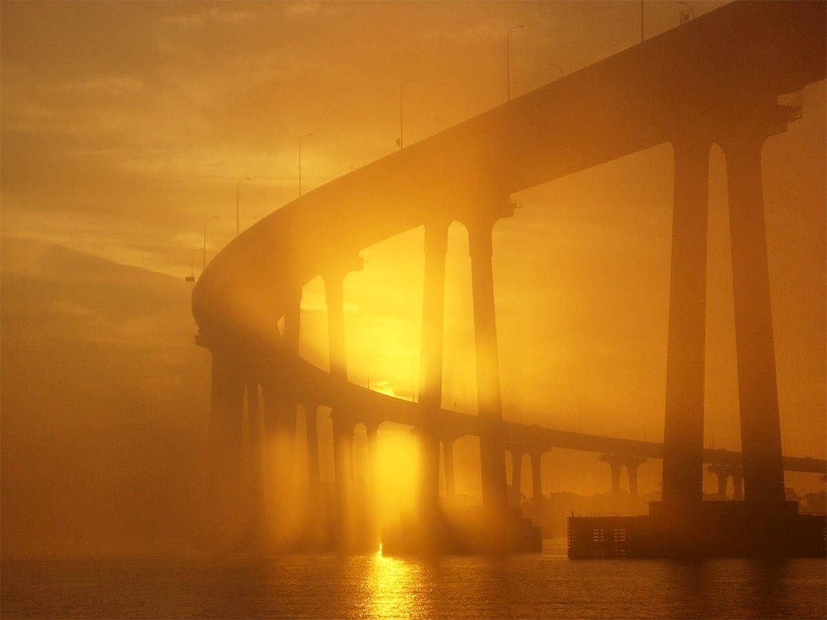 Foggy San Diego Coronado Bay Wallpaper