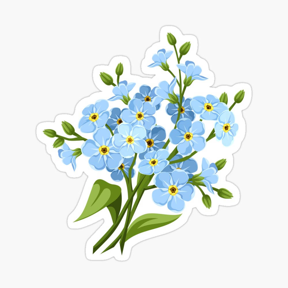 Forget Me Not Flower Sticker Wallpaper