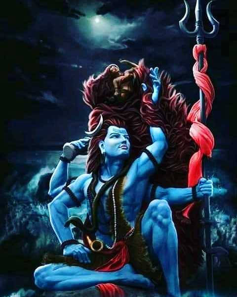 Four-armed Blue Mahakal Wallpaper