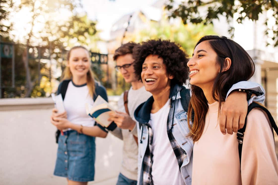 Four Young People Having Fun Wallpaper