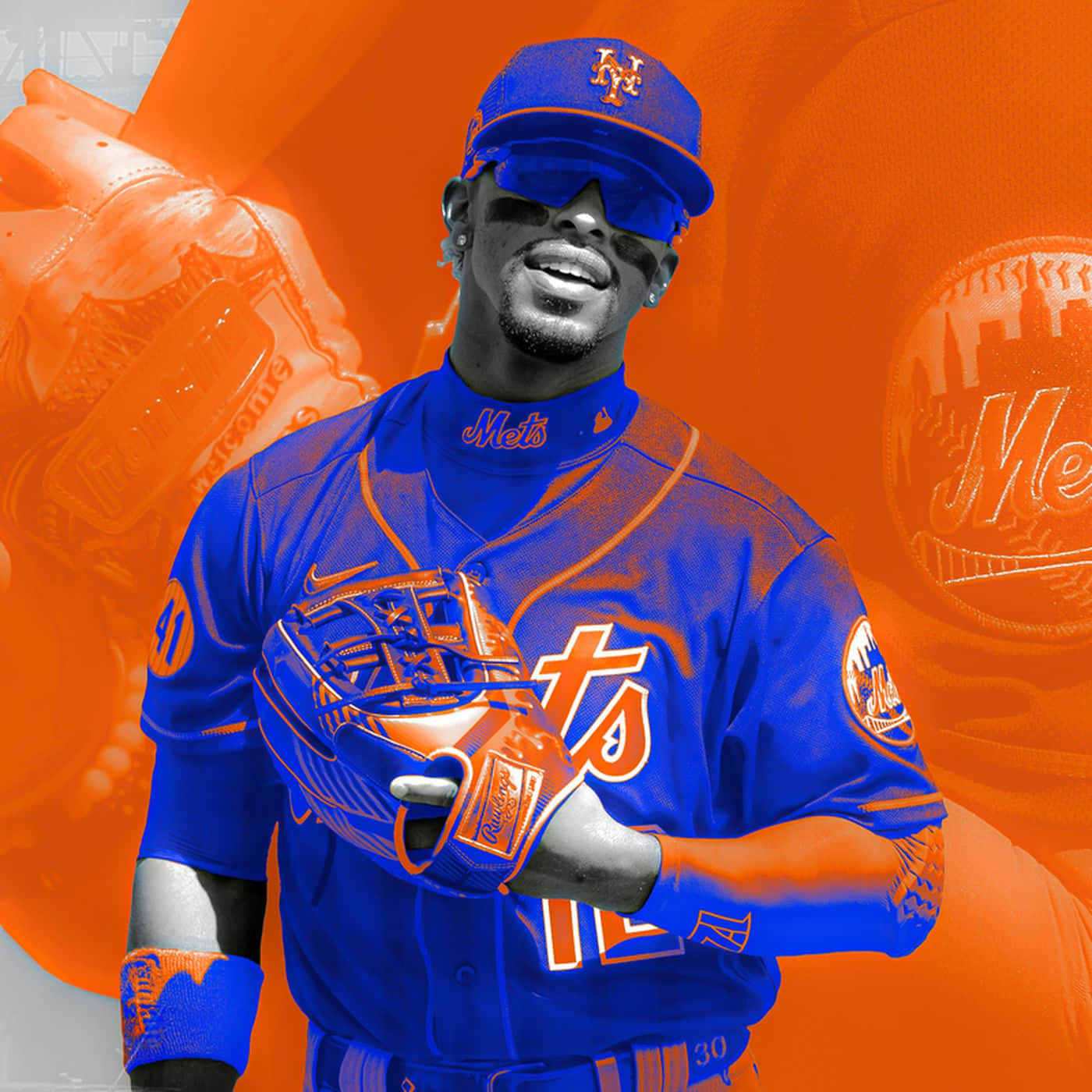 Francisco Lindor Mets Uniform Artwork Wallpaper