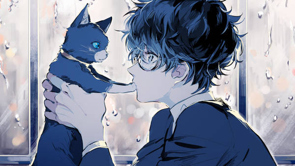 Free Anime Pfp Rei With Cat Wallpaper