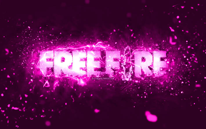 Free Fire Banner In Purple Wallpaper