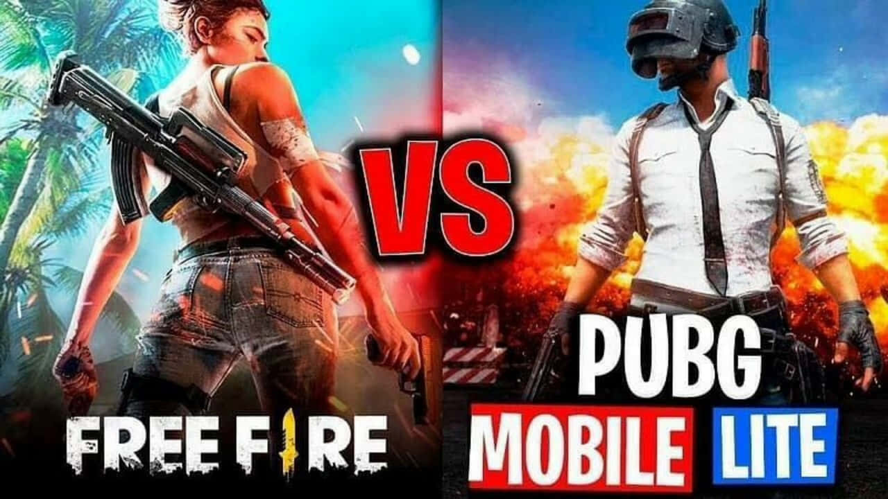 Free Fire V S P U B G Mobile Lite Comparison Wallpaper