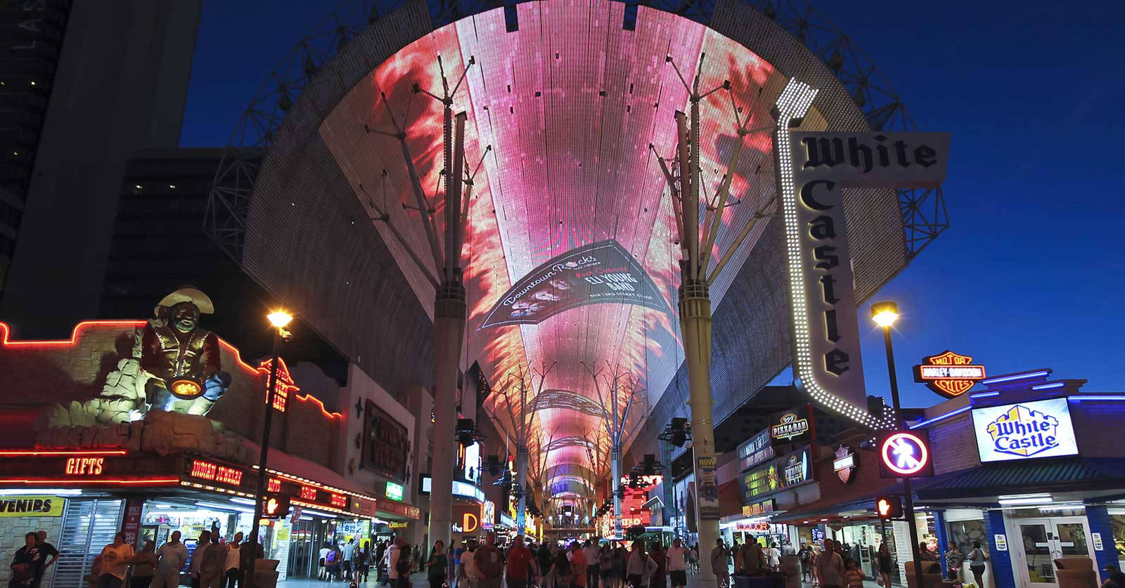 Fremont Street Under Night Sky Wallpaper