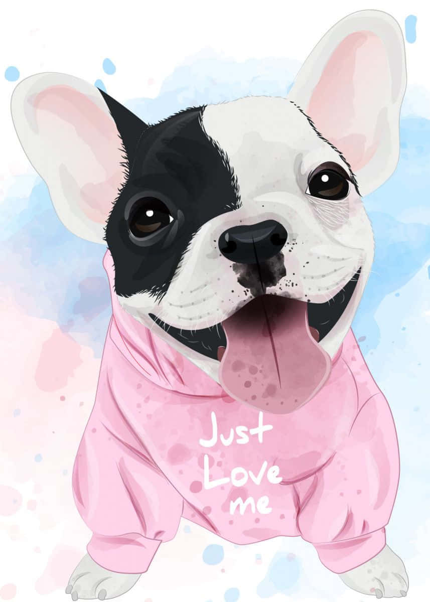 French Bulldog Watercolor Pastel Art Wallpaper