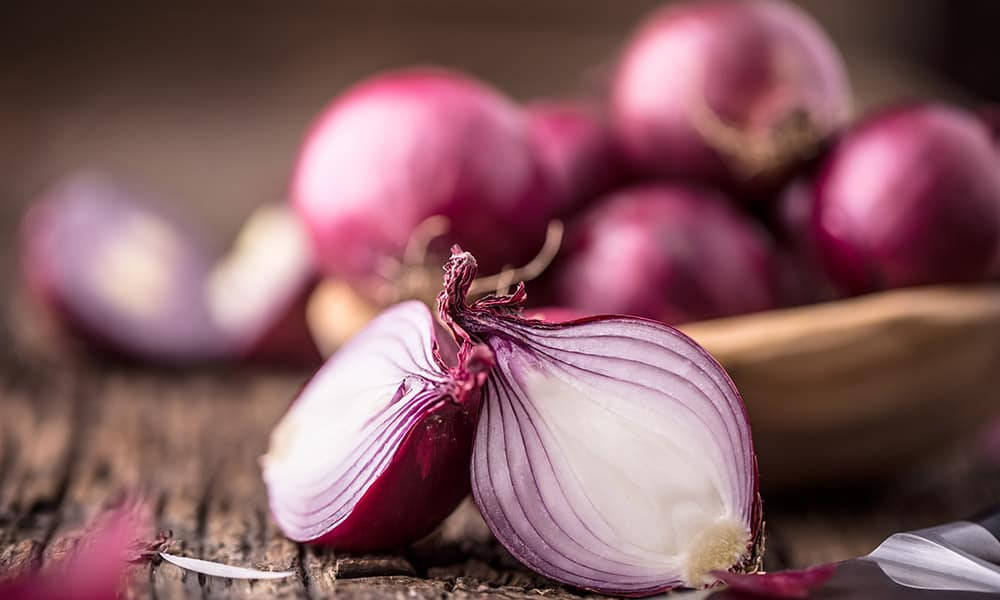 Fresh Red Onion Cut In Half Wallpaper