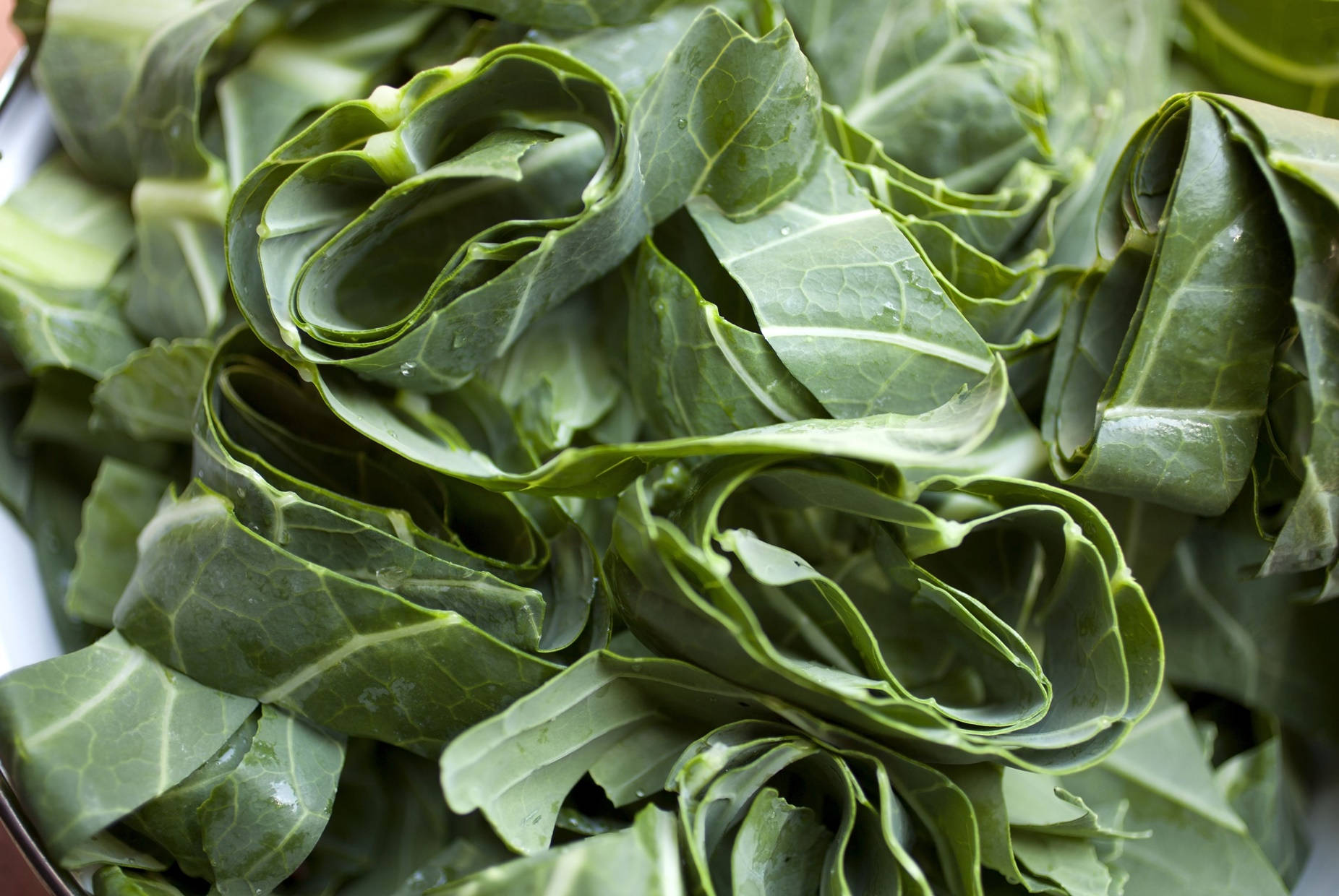 Freshly Cut Collard Greens Vegetable Wallpaper