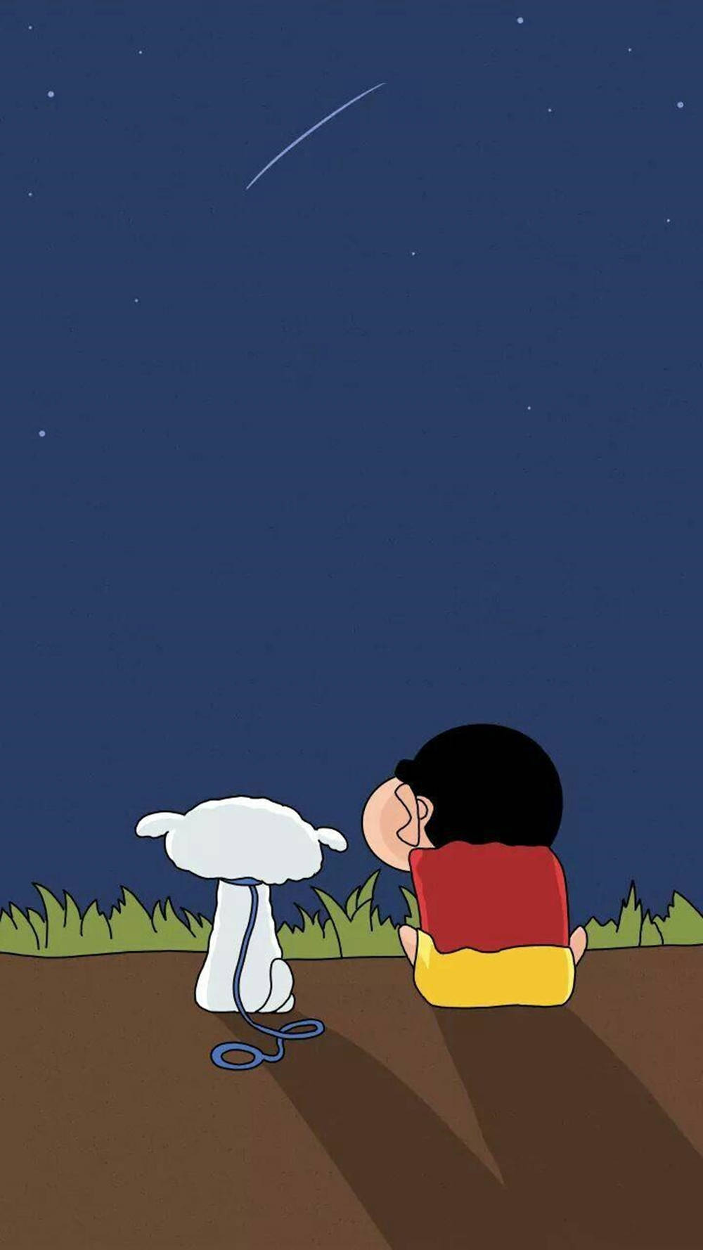 Friends Shiro And Shin Chan Iphone Wallpaper