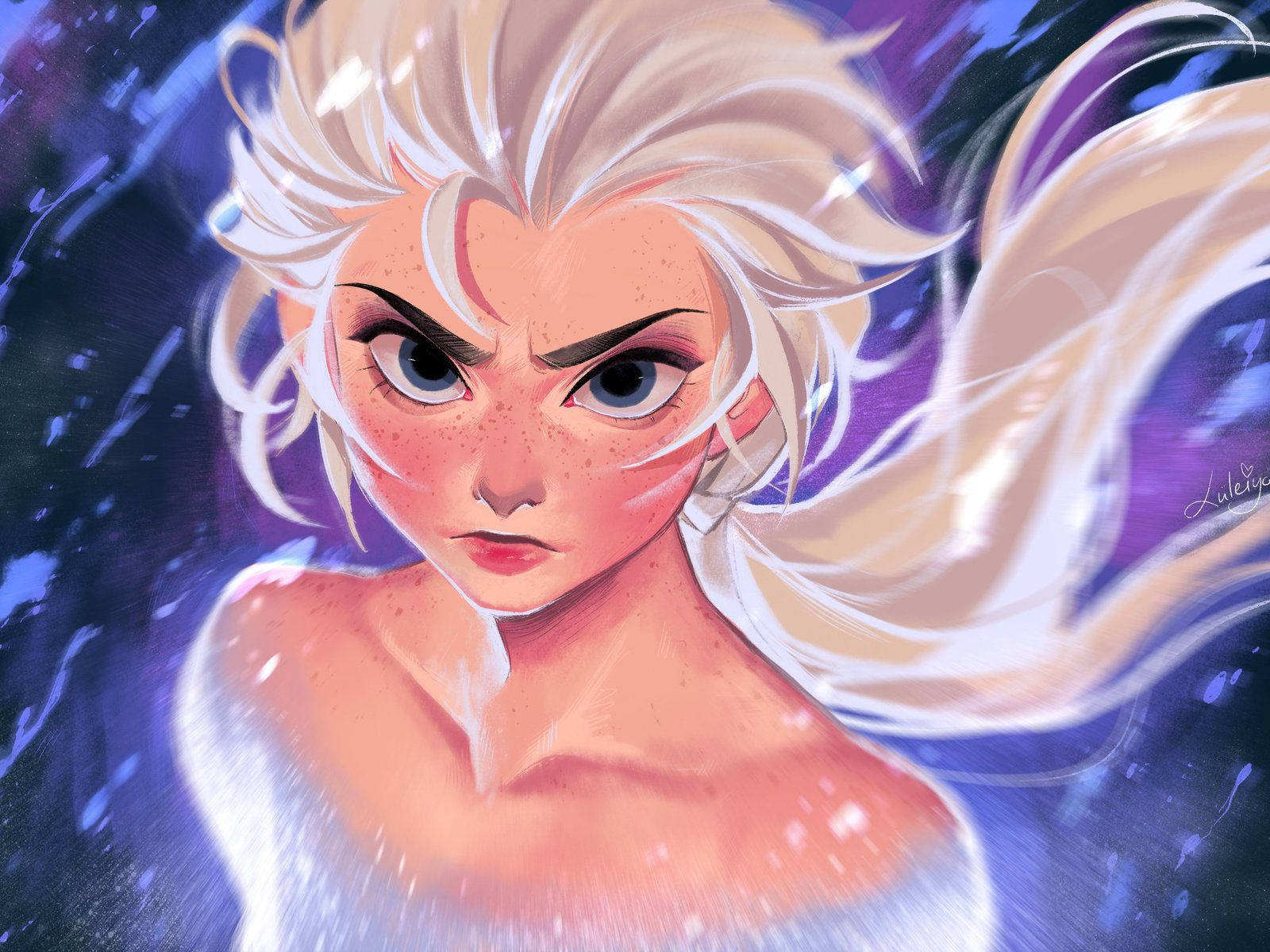 Frozen 2 Fierce Elsa Artwork Wallpaper