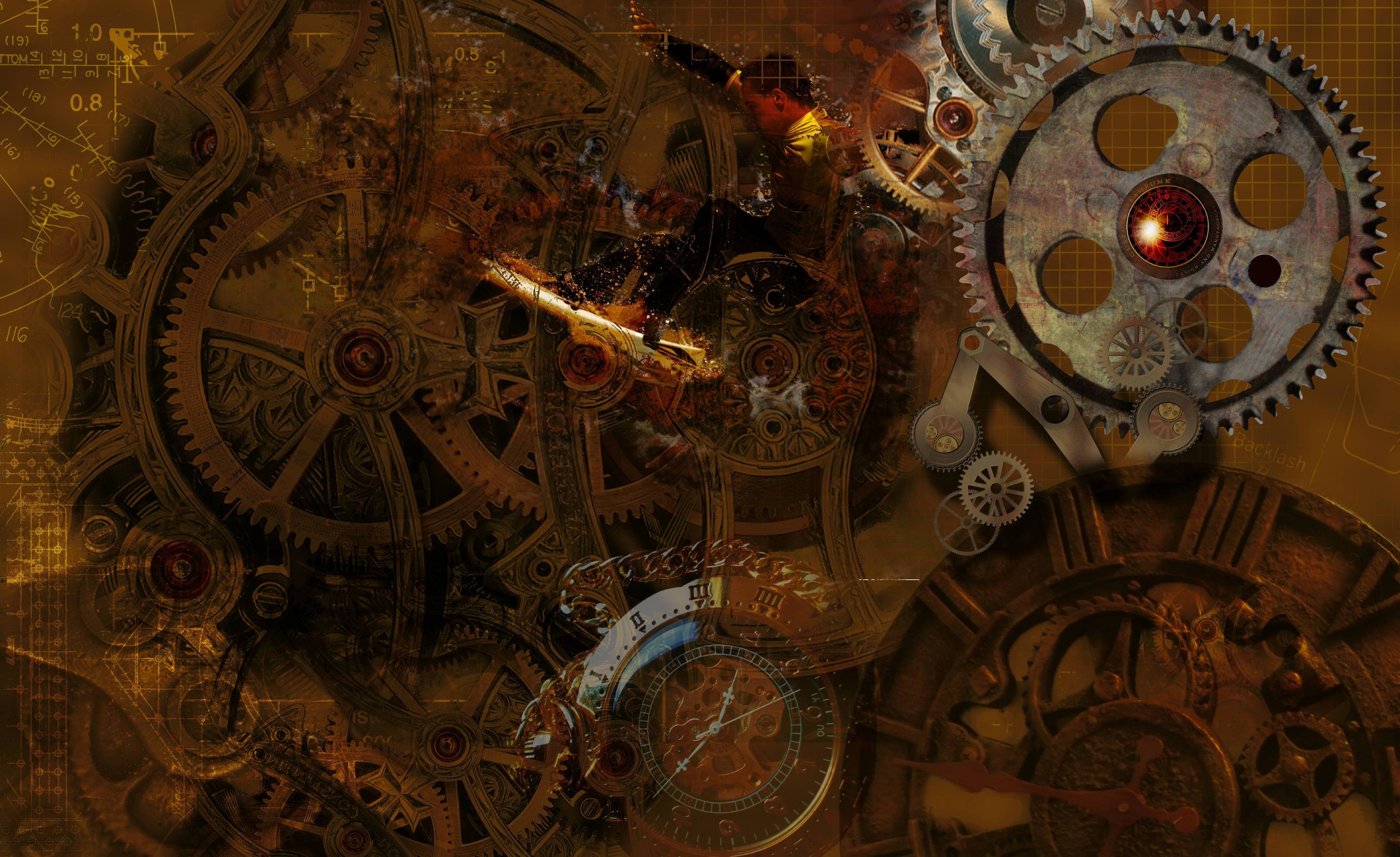 Full 4k Steampunk Gears Wallpaper