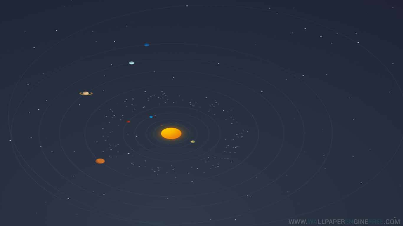 Full Solar System Illustration Wallpaper