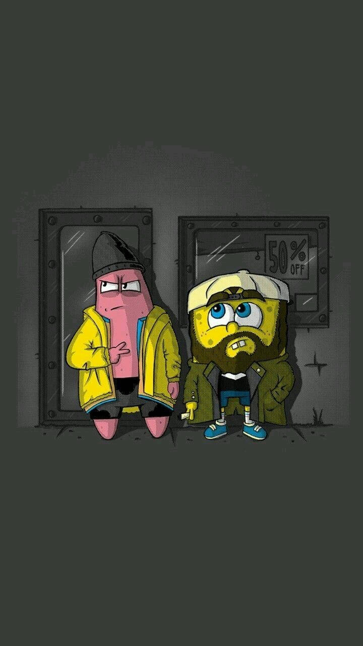 Funny Spongebob With A Beard Wallpaper