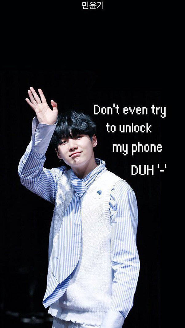 Funny Suga Of Bts Lockscreen Wallpaper