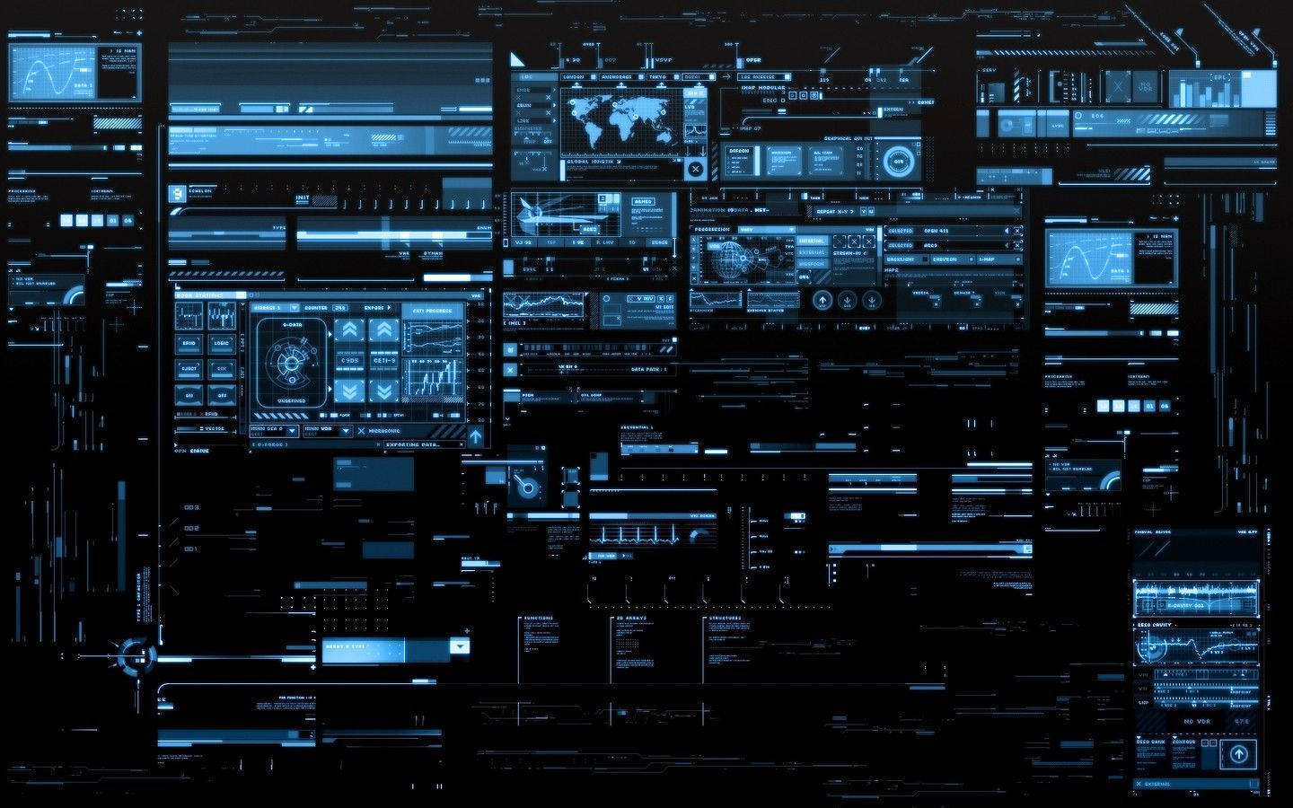 Futuristic Computer Interface Wallpaper