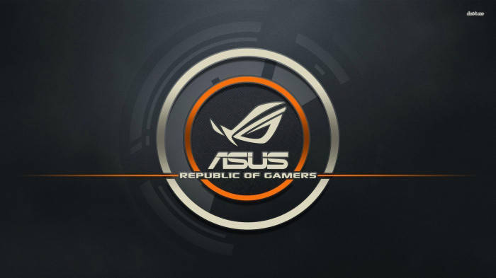 Futuristic White And Orange Asus Rog Logo Wallpaper