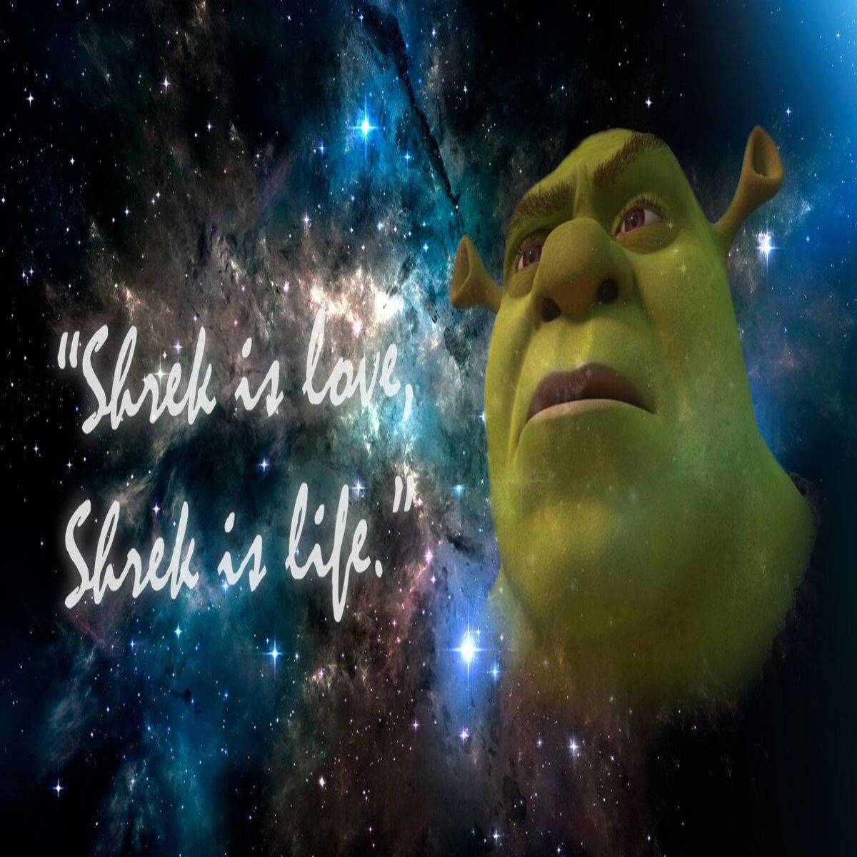 Galaxy-themed Shrek Pc Wallpaper