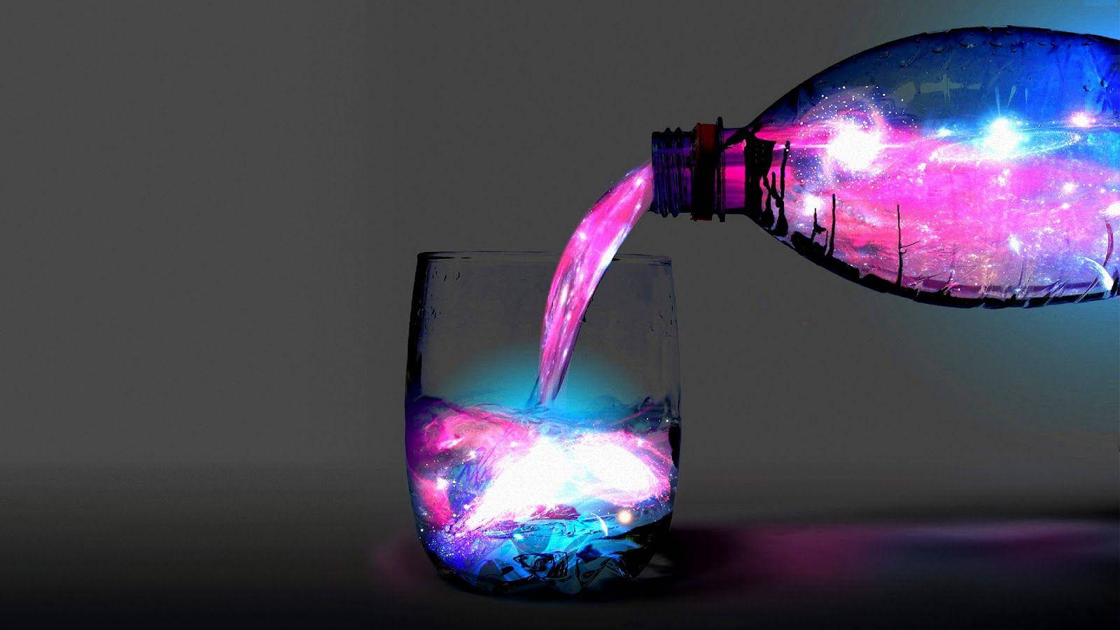 Gambar Magical Liquid Poured In Glass Wallpaper