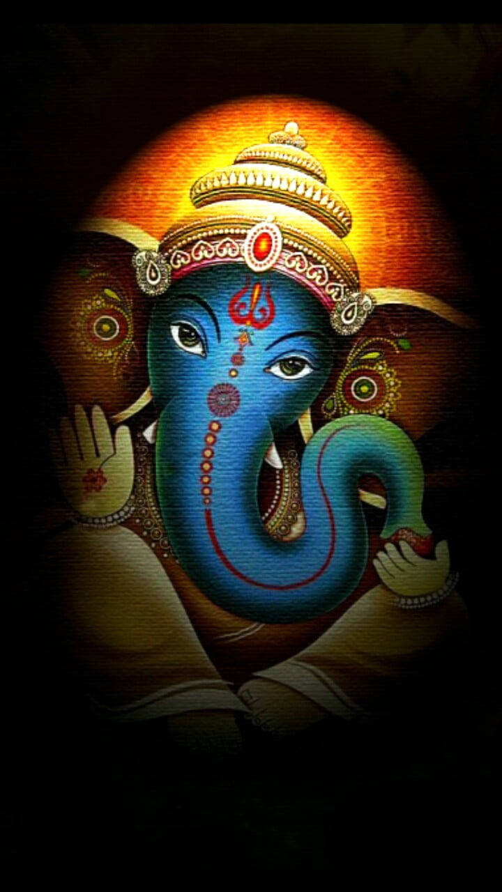 Ganesh Blue Face Iphone Wallpaper