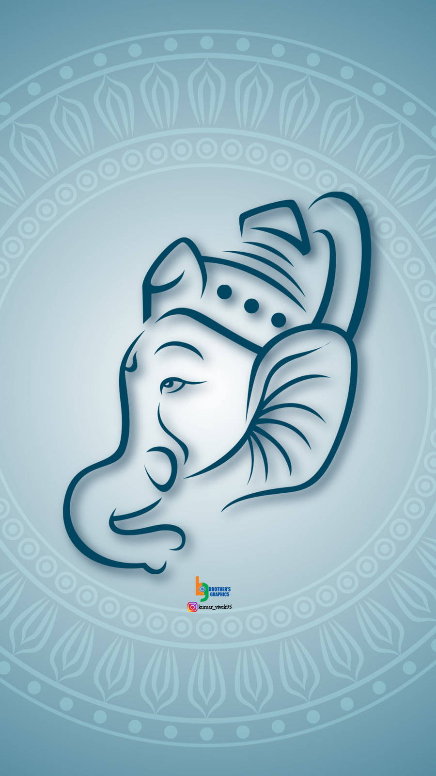 Ganesh Iphone Blue Mandala Wallpaper