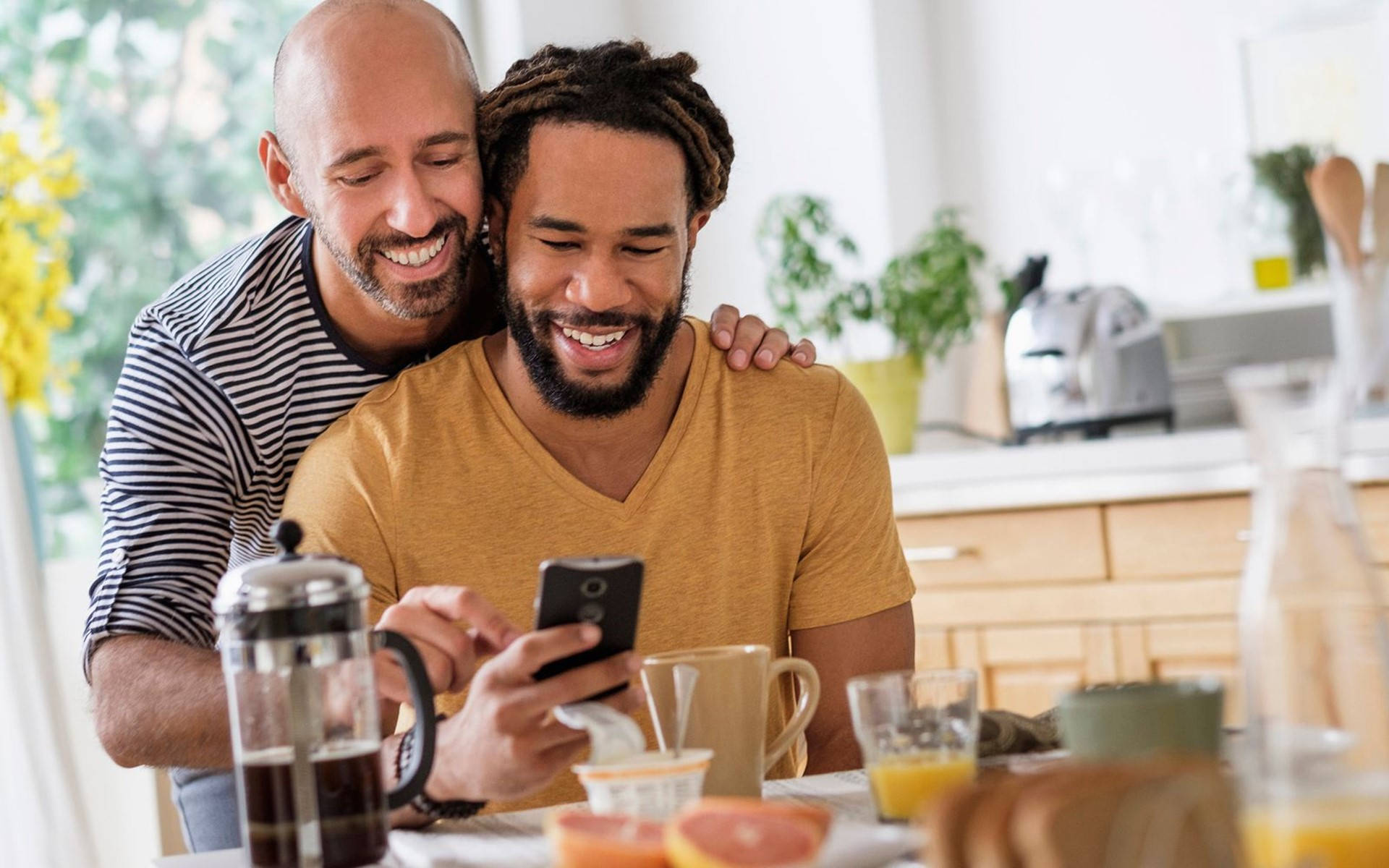 Gay Men At Breakfast Wallpaper