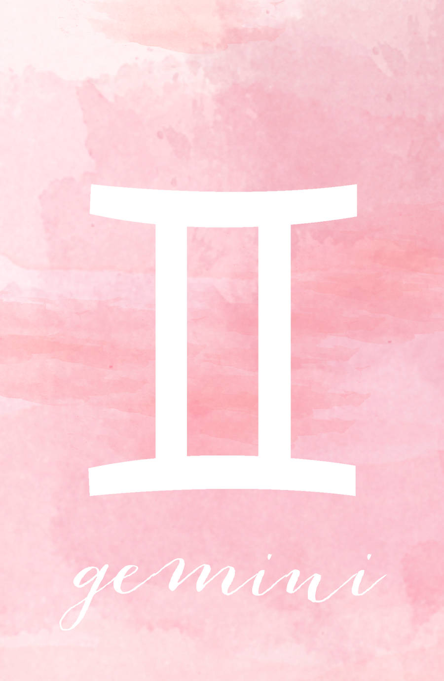 Gemini Pink Watercolor Symbol Wallpaper