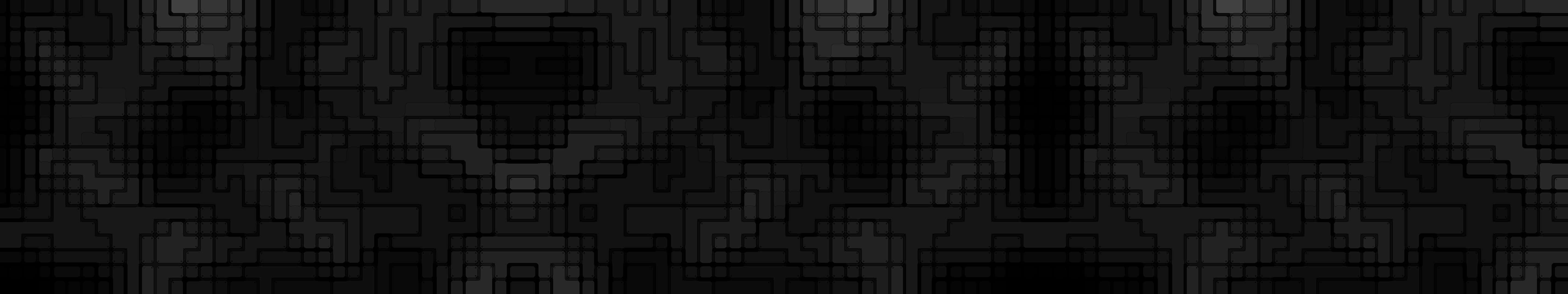 Geometric Window Pattern Dark Triple Monitor Wallpaper