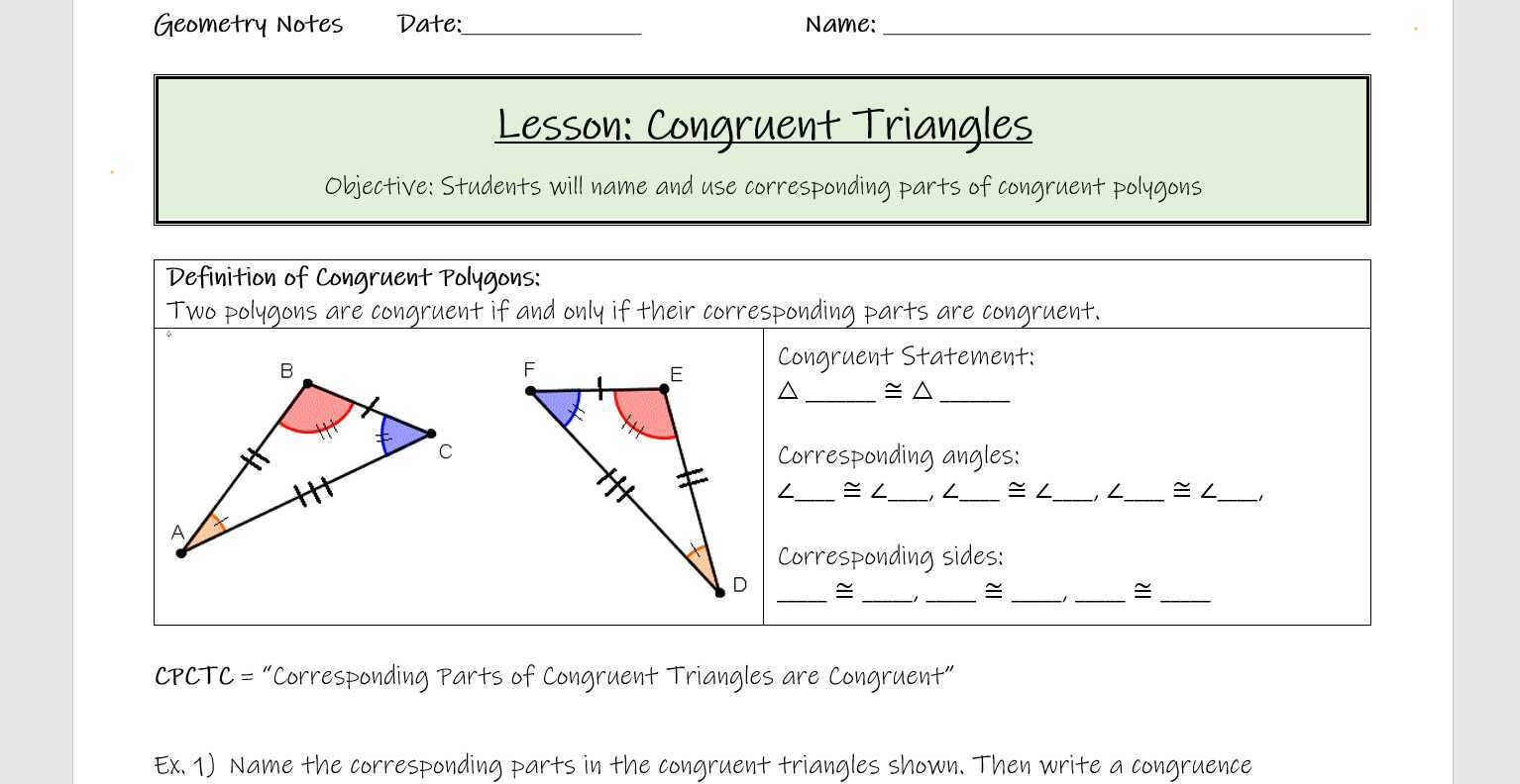 Geometry Congruent Triangles Wallpaper