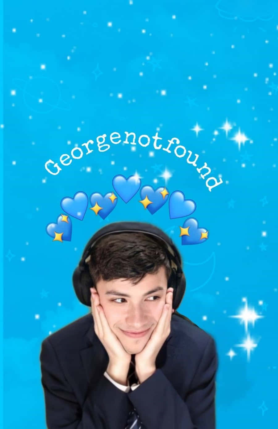 Georgenotfound With Blue Hearts Wallpaper