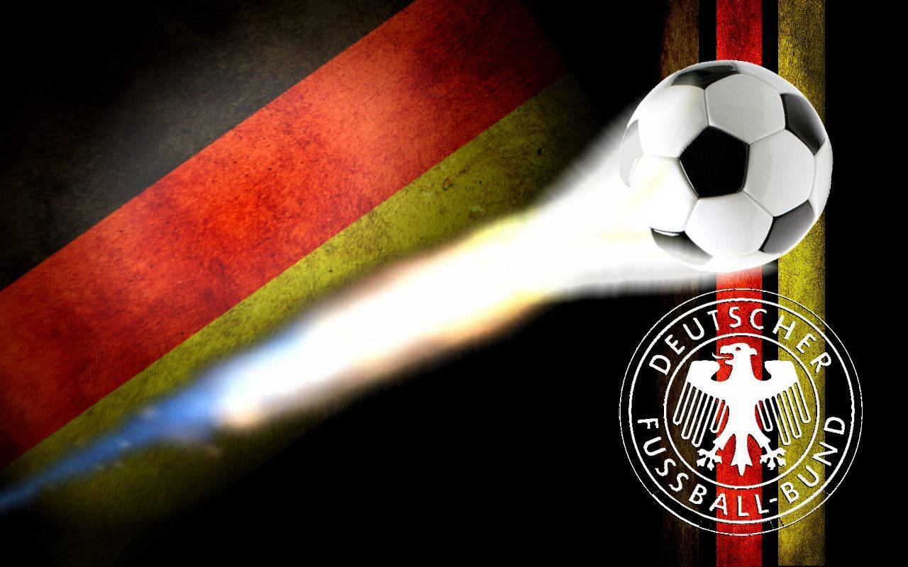 Germany National Football Team Fiery Soccer Ball Wallpaper