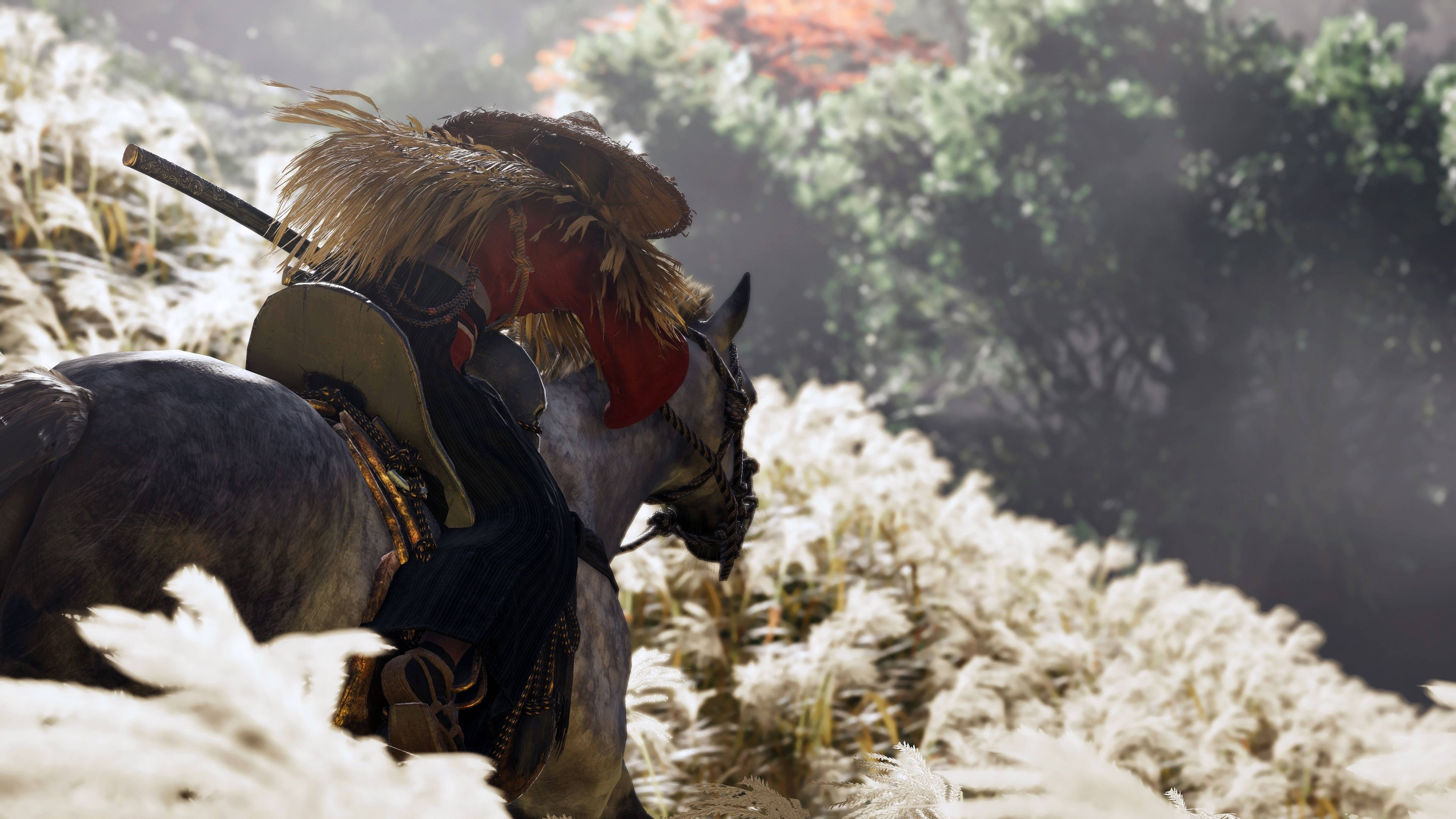 Ghost Of Tsushima Ryuzo Riding A Horse 4k Wallpaper