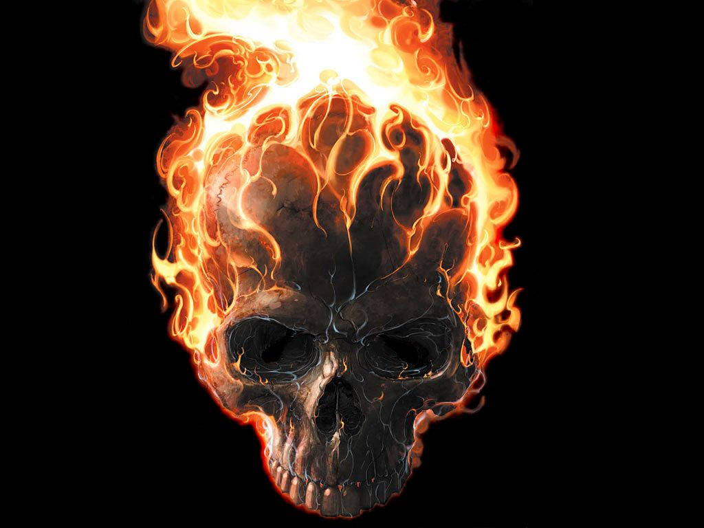 Ghost Rider Flaming Skull Wallpaper