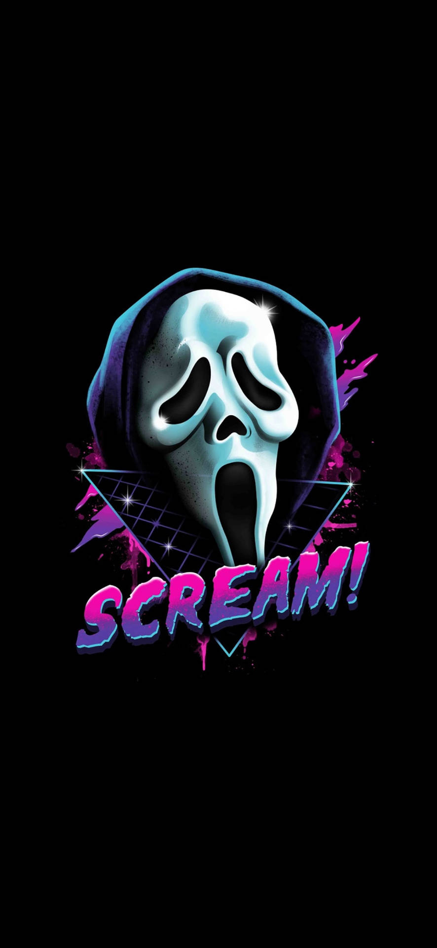 Ghostface Scream Retro Art Wallpaper