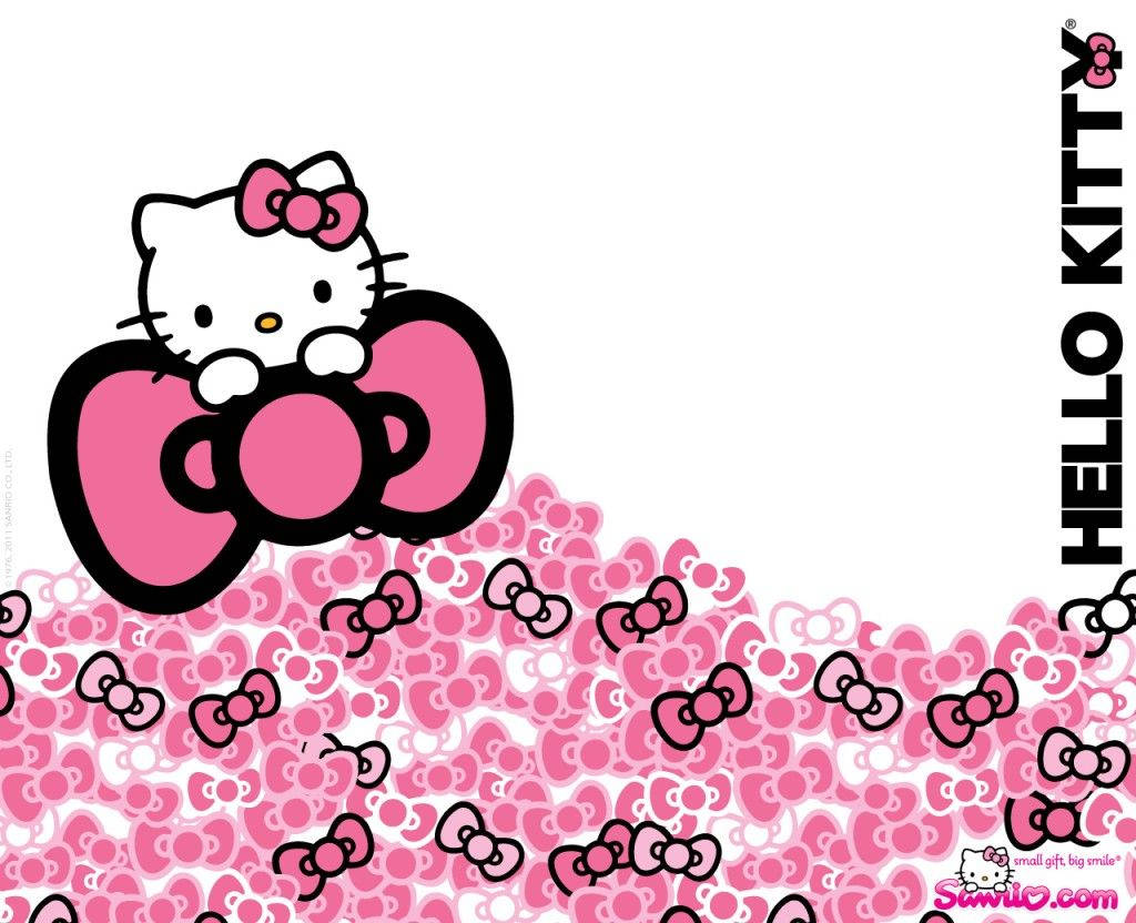 Giant Hello Kitty Ribbon Wallpaper