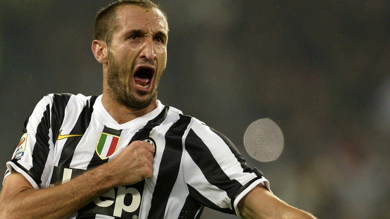 Giorgio Chiellini Juventus Fc Emotional Scream Wallpaper