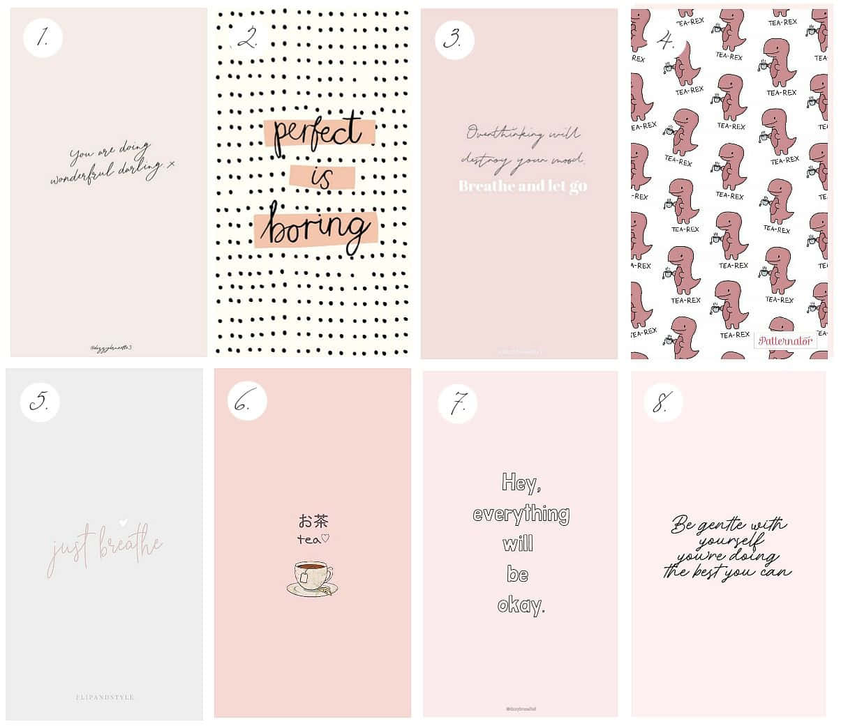 Girly Aesthetic Collage Of Quotes Wallpaper